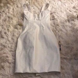 House of CB Adelise White Vegan Leather dress